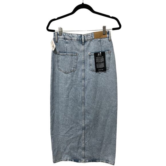 NOISY MAY rinna colorblock front slit denim midi skirt Size XS - Picture 6 of 6
